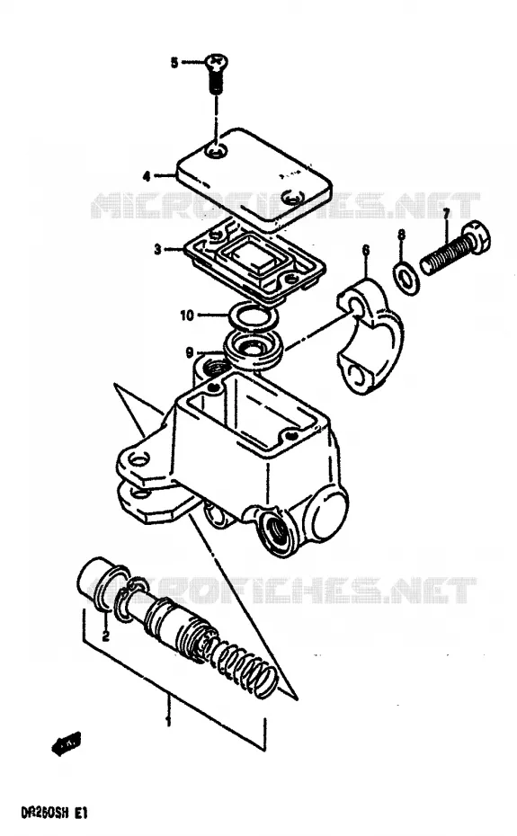 MAITRE CYLINDRE AVANT (MODELE F/G/H) Suzuki MOTO 250 DR 1984  DR250SE(E/F/G/H)