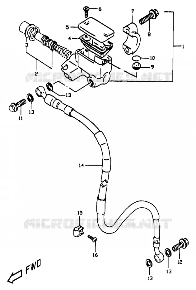 MAITRE CYLINDRE AVANT Suzuki MOTO 350 DR 1998  DR350W(V/W/X)