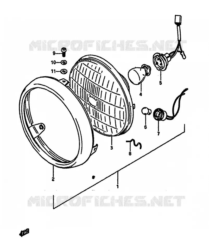 PHARE (E1,E2,E6,E24,E41) Suzuki MOTO 250 DR 1987  DR250SH(E/F/G/H)