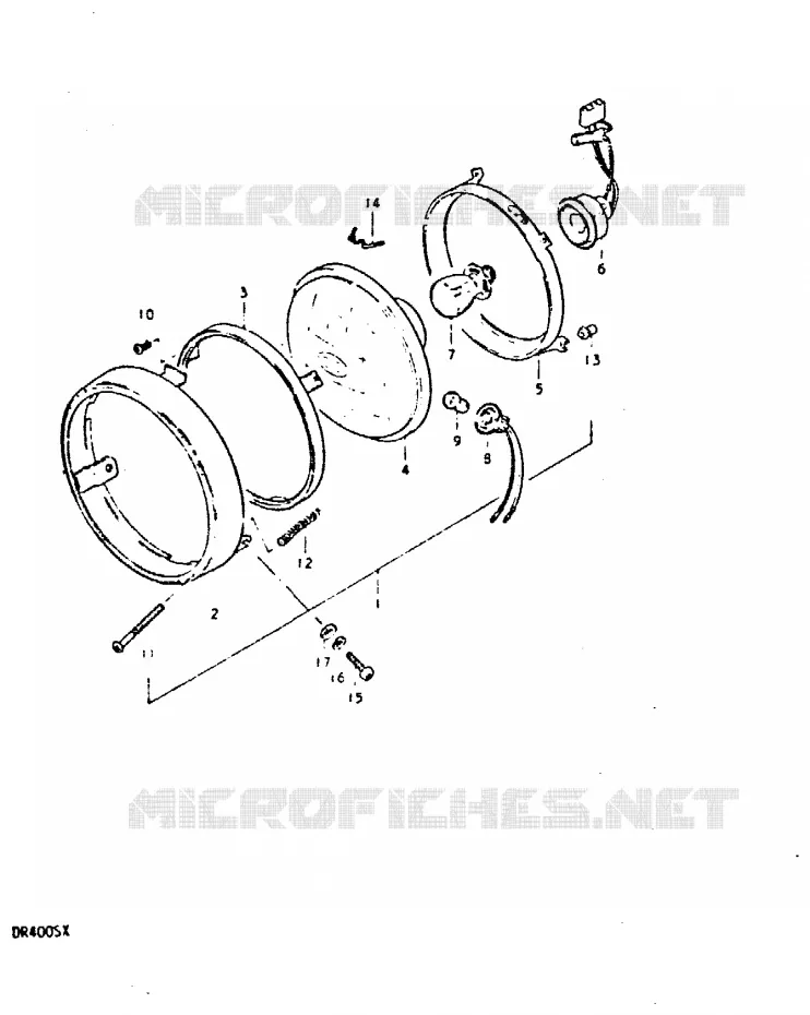 PHARE (E2) Suzuki MOTO 400 DR 1980  DR400ST(T/X)