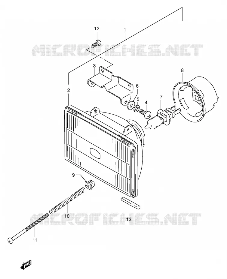 PHARE Suzuki MOTO 350 DR 1991  DR350M(E1)