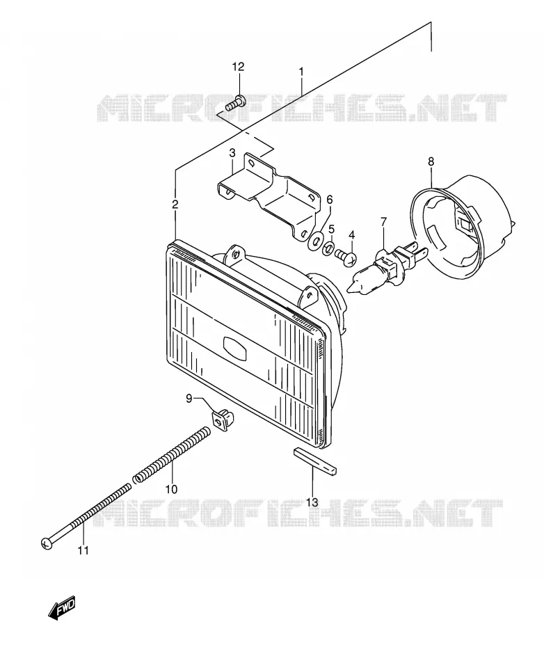PHARE Suzuki MOTO 350 DR 1991  DR350M(E3)