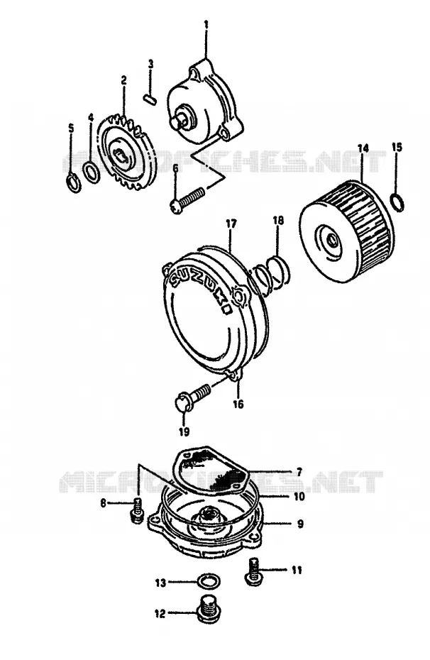 POMPE A HUILE Suzuki MOTO 650 DR 1992  DR650RN(N/P/R)