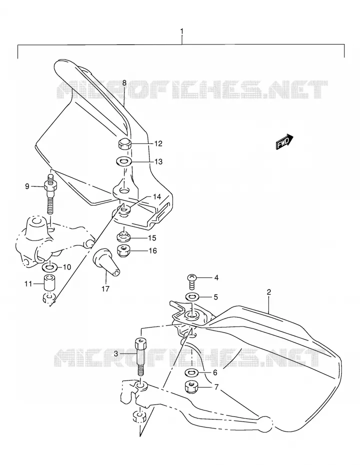PROTEGES MAINS (MODELE K1 E24/MODELE K2 P9 OPT) Suzuki MOTO 200 DR 2001  DR200SEK1(E24)