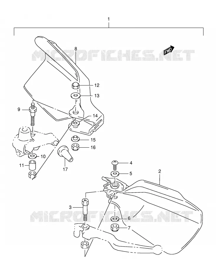PROTEGES MAINS (OPTION)(MODELE X/Y) Suzuki MOTO 125 DR 1999  DR125SEUX(E4)
