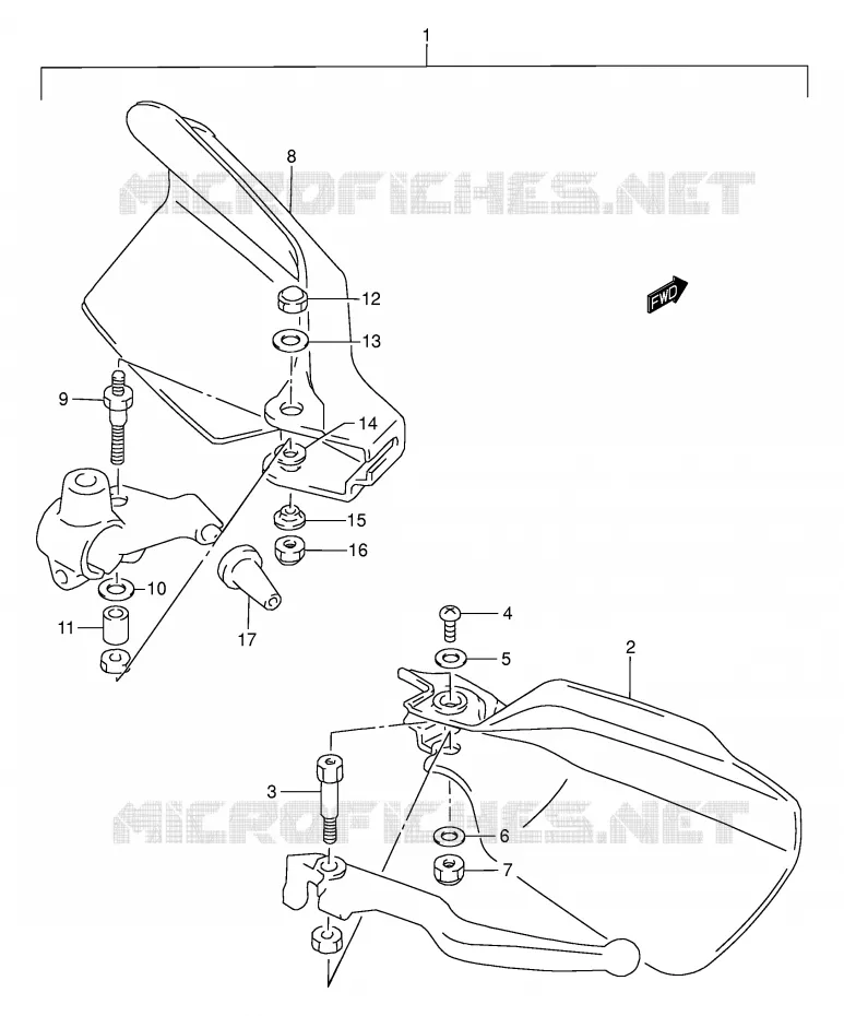 PROTEGES MAINS (OPTION) Suzuki MOTO 200 DR 2003  DR200SEK3(E3/E28)
