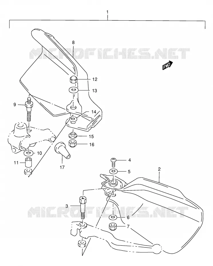 PROTEGES MAINS (OPTIONNEL) Suzuki MOTO 200 DR 1995  DR200SES(E24)