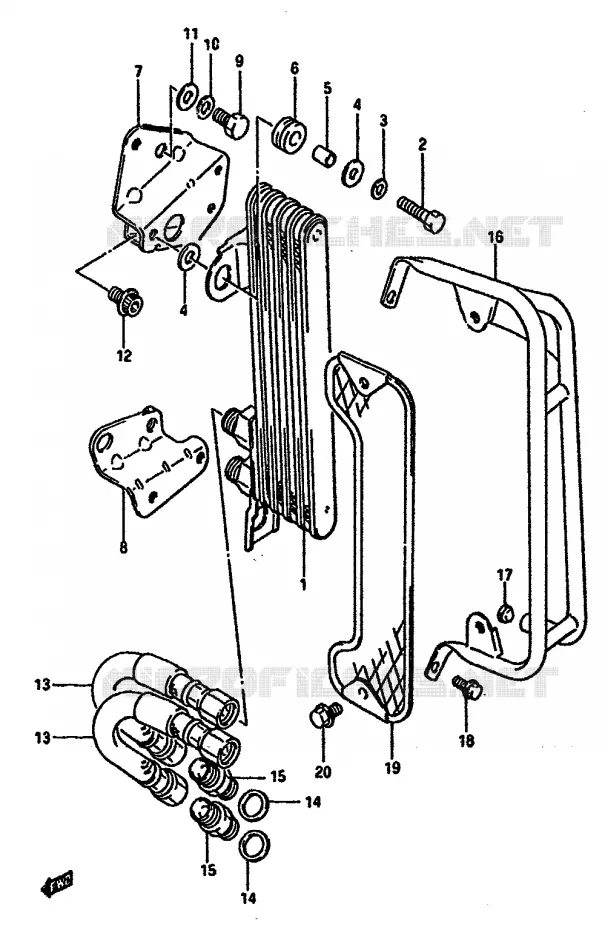 RADIATEUR D'HUILE Suzuki MOTO 600 DR 1989  DR600SUK(E2)