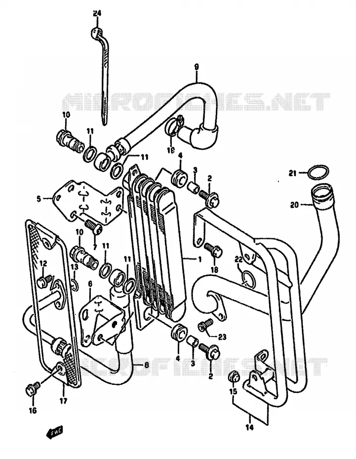 RADIATEUR D'HUILE Suzuki MOTO 650 DR 1994  DR650RUR(N/P/R)