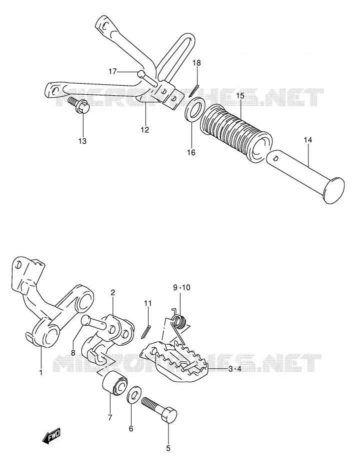 REPOSE PIED Suzuki MOTO 250 DR 1992  DR250SN(E24)