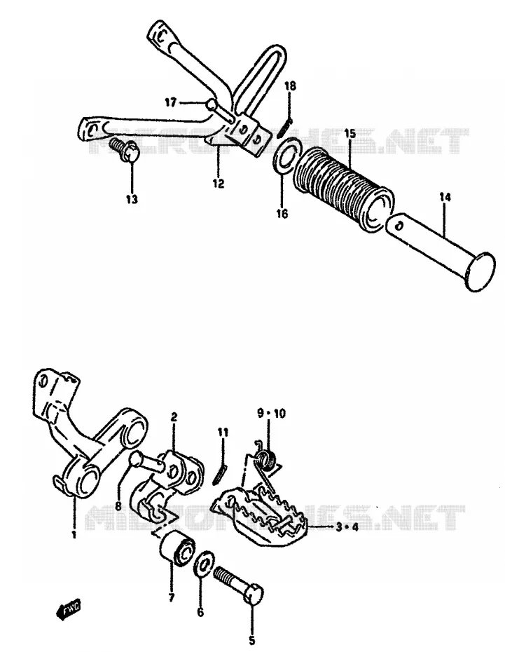 REPOSE PIED Suzuki MOTO 350 DR 1993  DR350SUP(L/M/N/P/R)