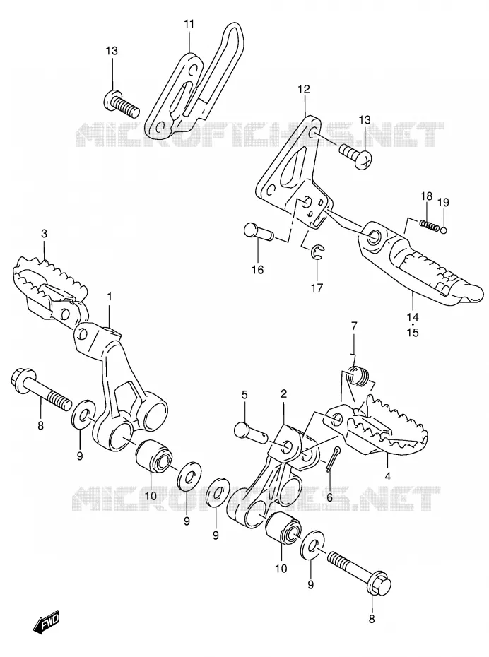 REPOSE PIED Suzuki MOTO 650 DR 2003  DR650SEK3(E3/E28)