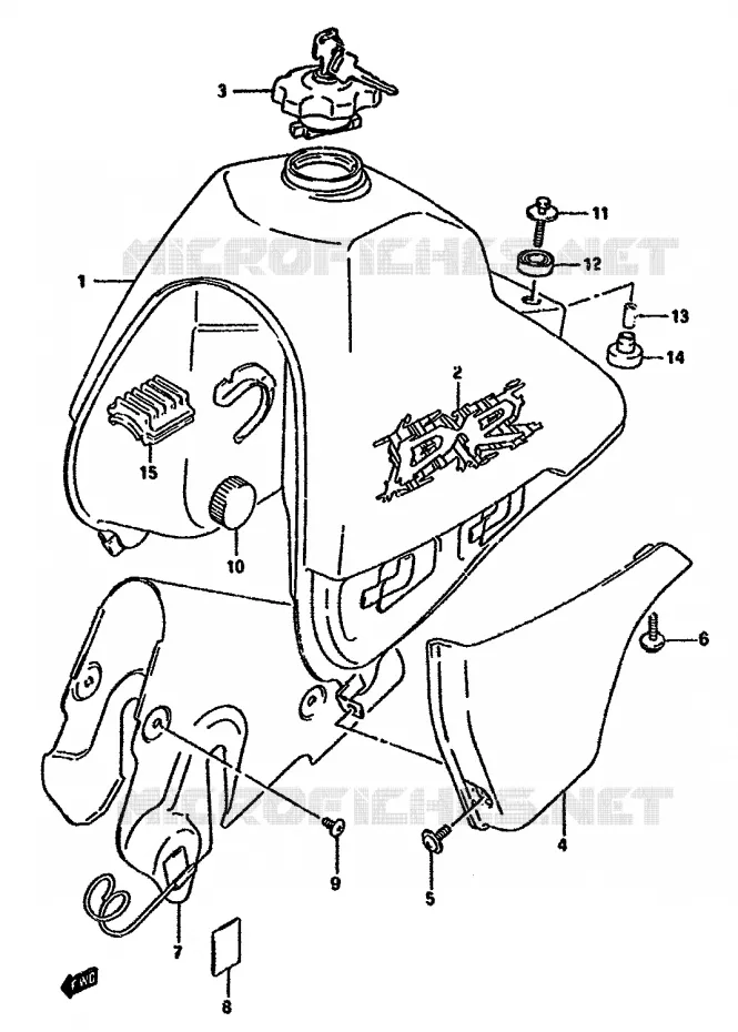 RESERVOIR D'ESSENCE (DR350SHR) Suzuki MOTO 350 DR 1994  DR350SHR(L/M/N/P/R)