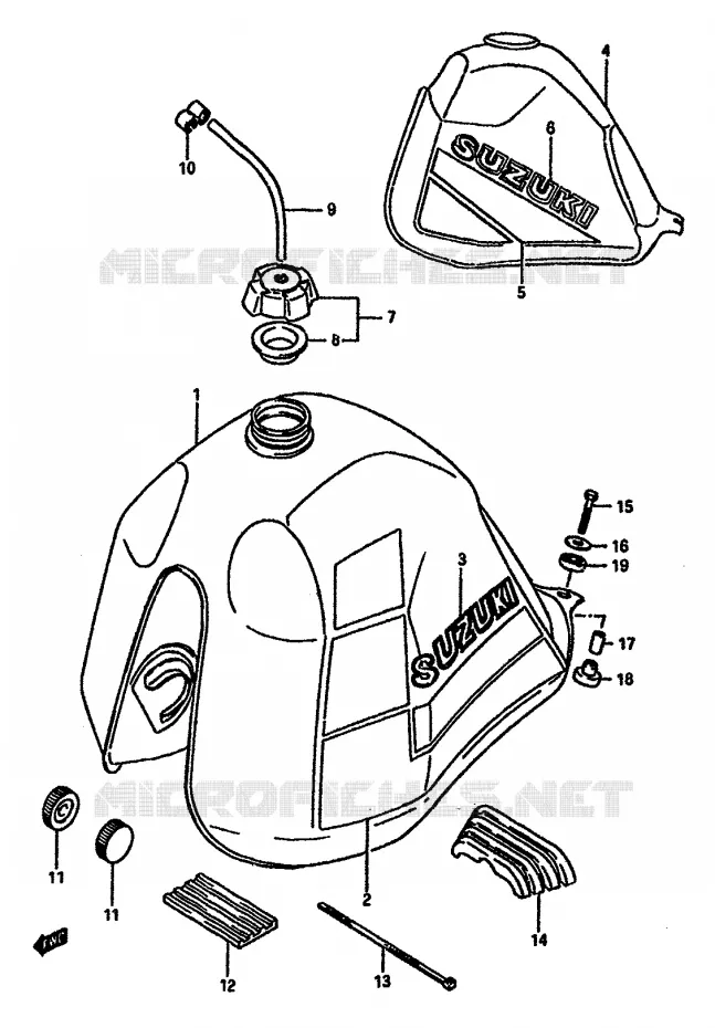 RESERVOIR D'ESSENCE (MODELE F/G) Suzuki MOTO 600 DR 1986  DR600SUG(E2)