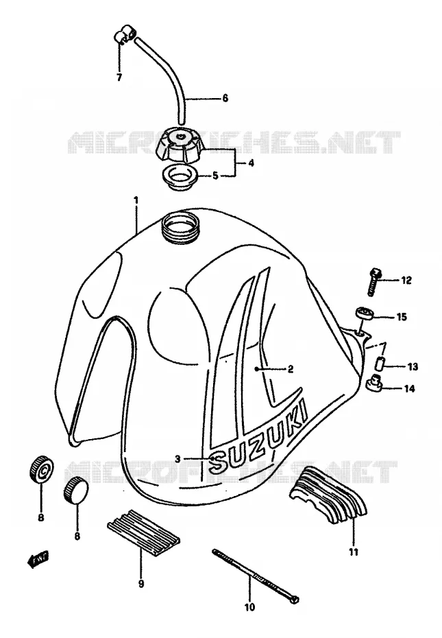 RESERVOIR D'ESSENCE (MODELE K) Suzuki MOTO 600 DR 1985  DR600SUF(E2)