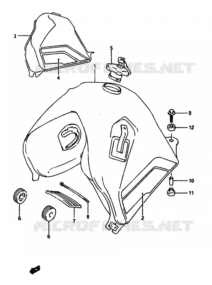 RESERVOIR D'ESSENCE (MODELE L) Suzuki MOTO 650 DR 1990  DR650RSUL(L/M)
