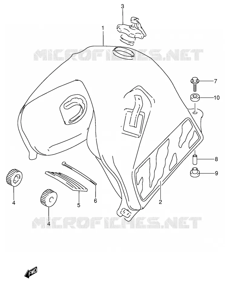 RESERVOIR D'ESSENCE (MODELE M) Suzuki MOTO 650 DR 1992  DR650SEUN(E4)