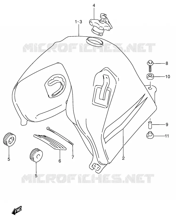 RESERVOIR D'ESSENCE (MODELE T) Suzuki MOTO 650 DR 1993  DR650RSEUP(E4)