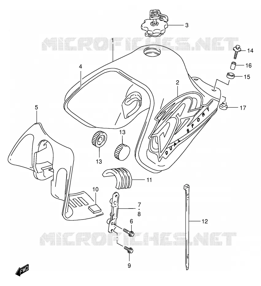 RESERVOIR D'ESSENCE (MODELE Y) Suzuki MOTO 650 DR 1998  DR650SEUW(E4)
