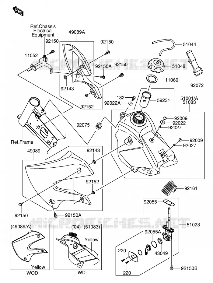 RESERVOIR D'ESSENCE Suzuki MOTO 110 DR-Z 2004  DR-Z110K4(E24)