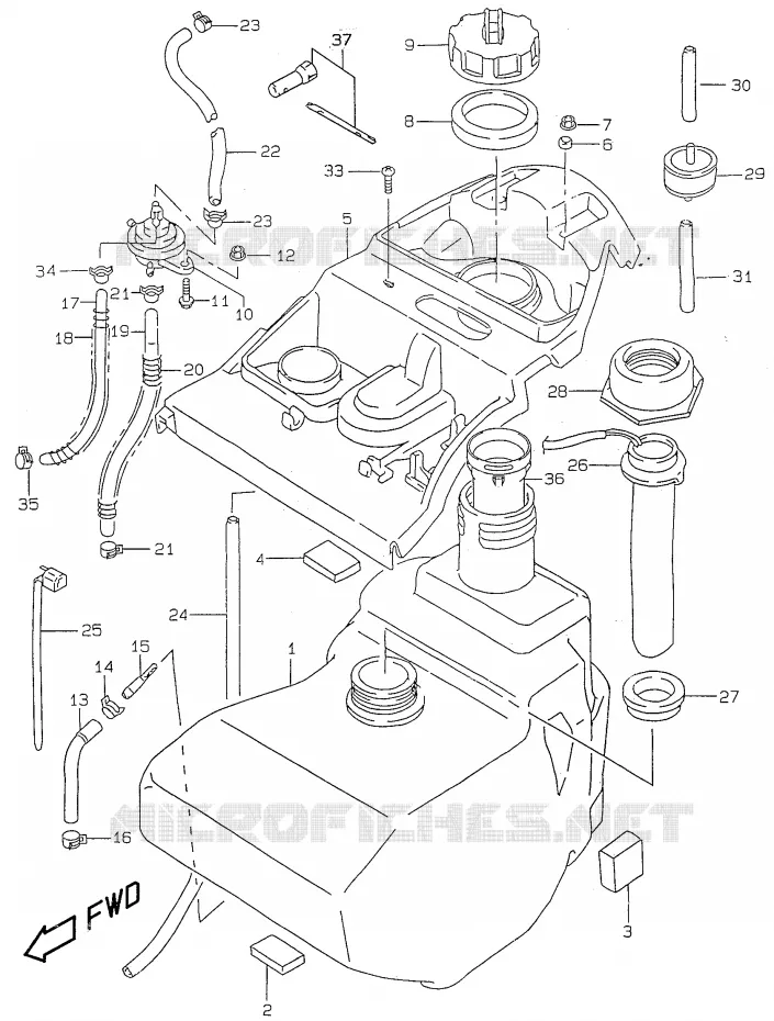 RESERVOIR D'ESSENCE Suzuki SCOOTER 50 KATANA 2000  AY50WY(V/W/X/Y)