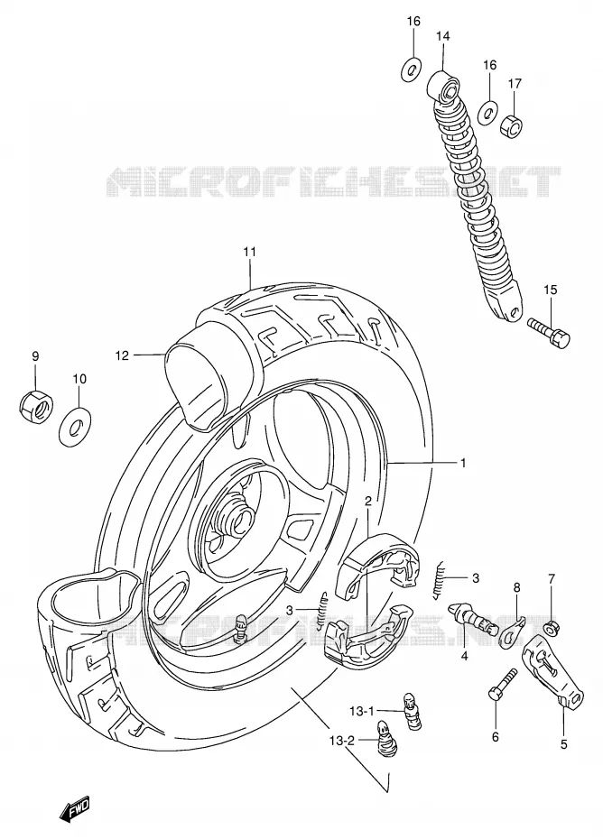 ROUE ARRIERE Suzuki SCOOTER 50 AE 1994  AE50RR(E28)