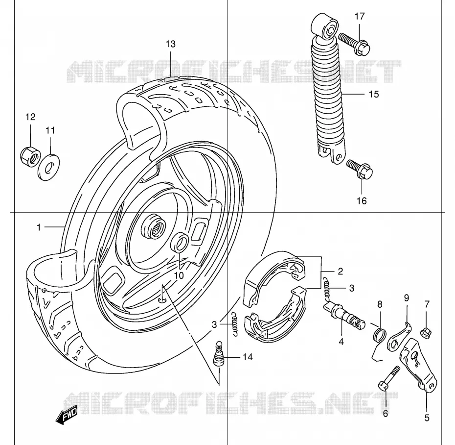 ROUE ARRIERE Suzuki SCOOTER 50 AZ 1999  AZ50X(E71)