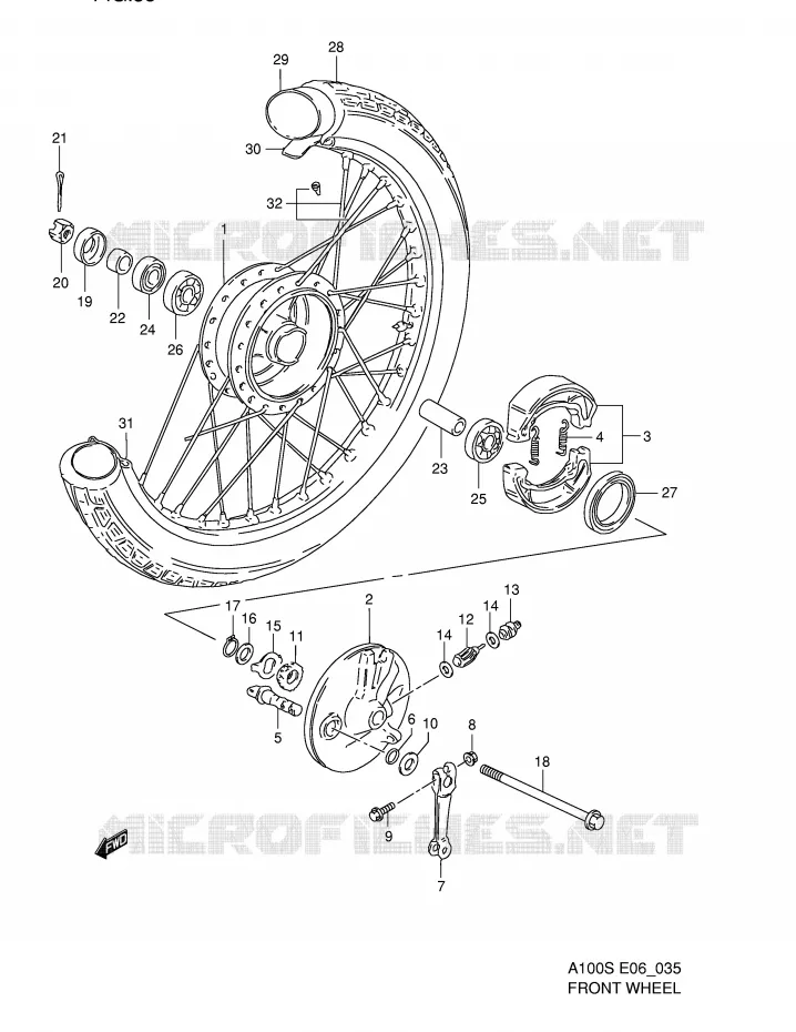 ROUE AVANT Suzuki MOTO 100 A100 1995  A100S(E6)