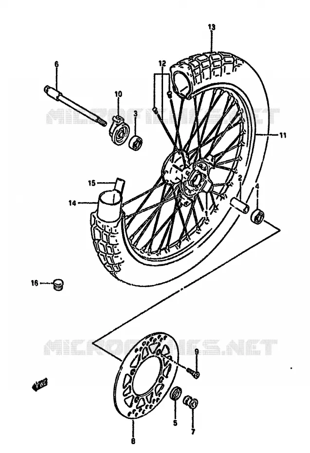 ROUE AVANT Suzuki MOTO 350 DR 1991  DR350SM(L/M/N/P/R)