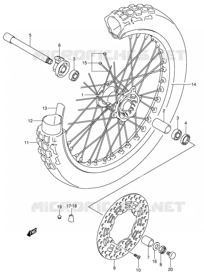 ROUE AVANT Suzuki MOTO 400 DR-Z 2002  DR-Z400SK2(E2)