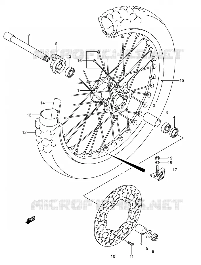 ROUE AVANT Suzuki MOTO 400 DR-Z 2005  DR-Z400EK5(E1)