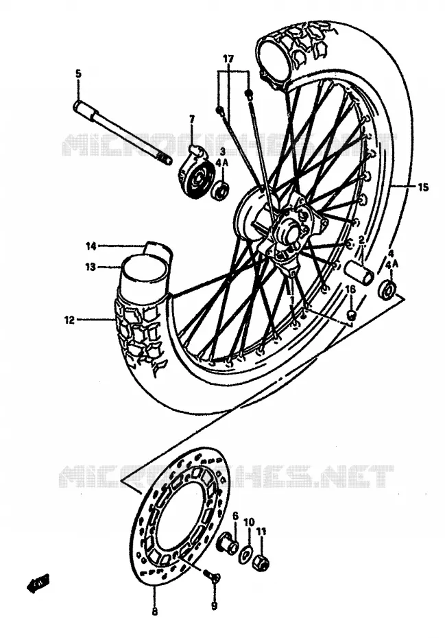 ROUE AVANT Suzuki MOTO 600 DR 1985  DR600SUF(E2)