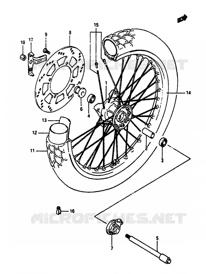 ROUE AVANT Suzuki MOTO 650 DR 1990  DR650RSUL(L/M)