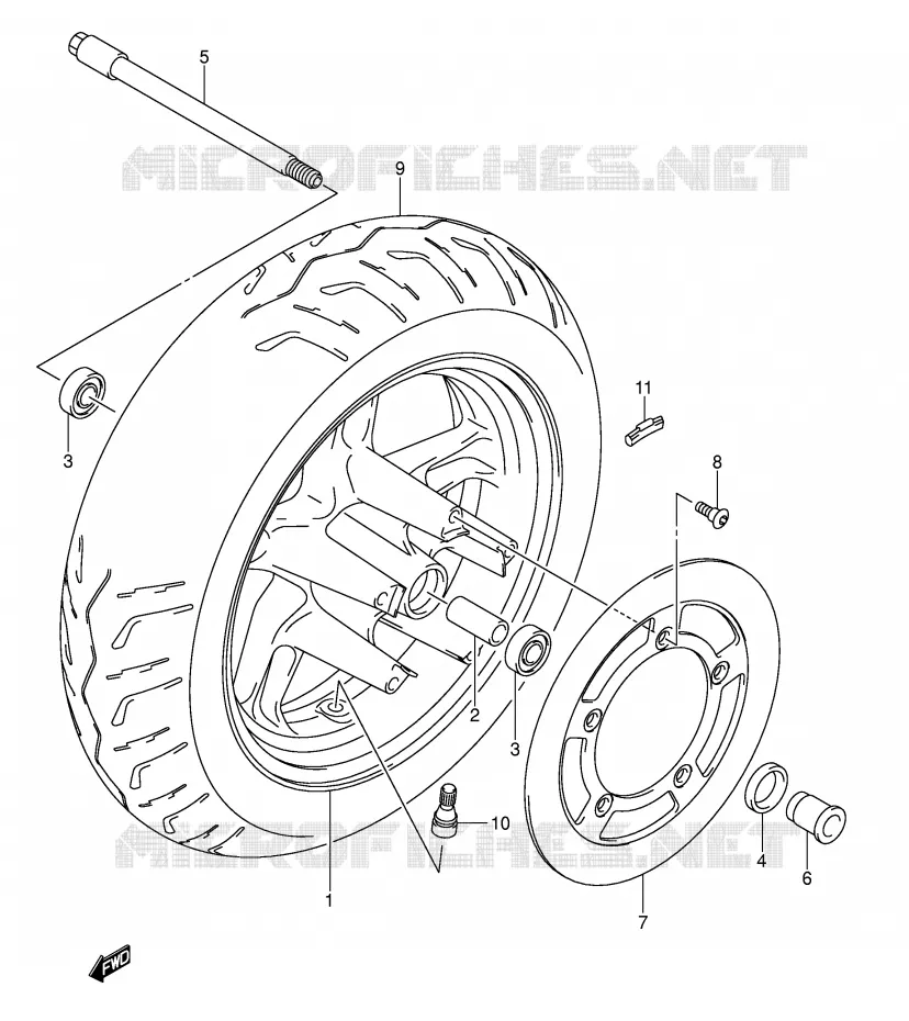 ROUE AVANT Suzuki SCOOTER 250 BURGMAN 2005  AN250K5(E2)