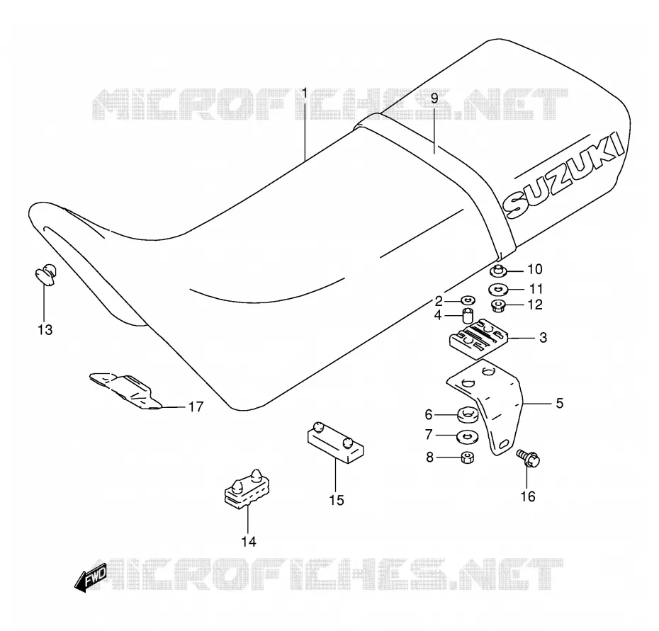 SELLE (MODELE R/S/T/V) Suzuki MOTO 125 DR 1995  DR125SES(E4)