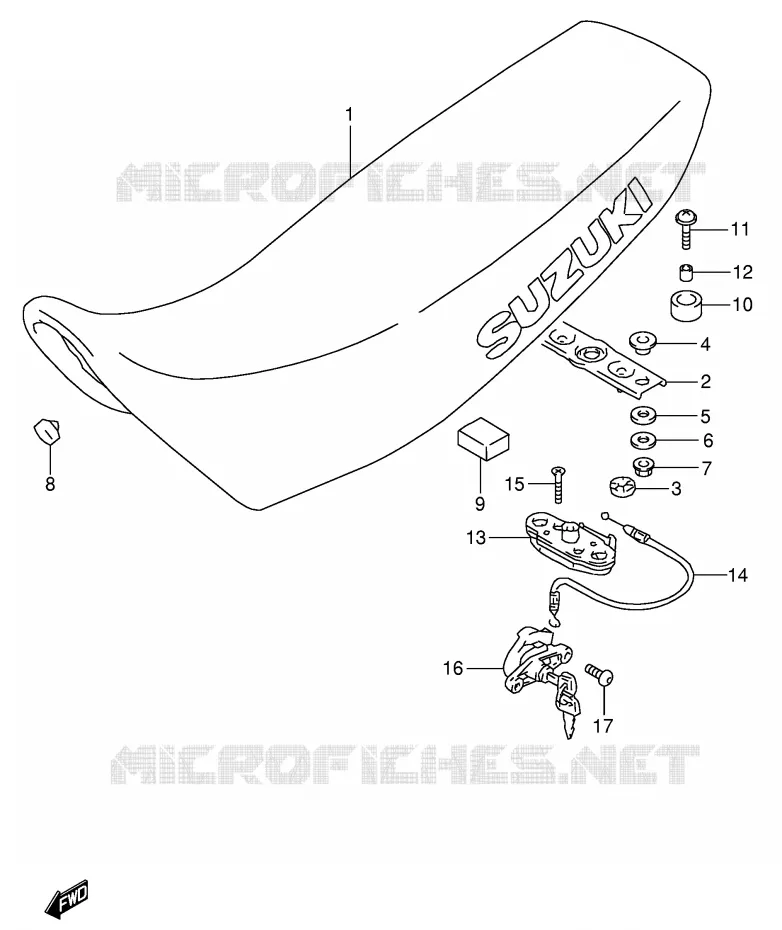SELLE (MODELE S/T) Suzuki MOTO 650 DR 1995  DR650RSEUS(E4)