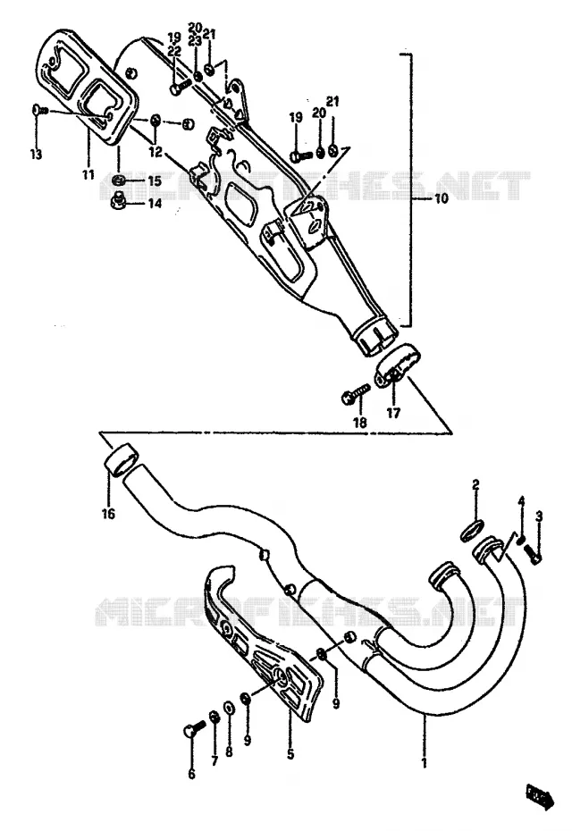 SILENCIEUX (MODELE G/H/J) Suzuki MOTO 600 DR 1986  DR600SUG(E2)