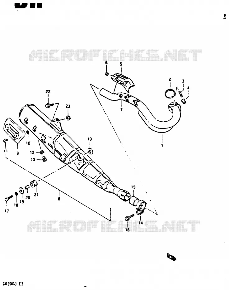 SILENCIEUX Suzuki MOTO 200 DR 1988  DR200J(G/H/J)