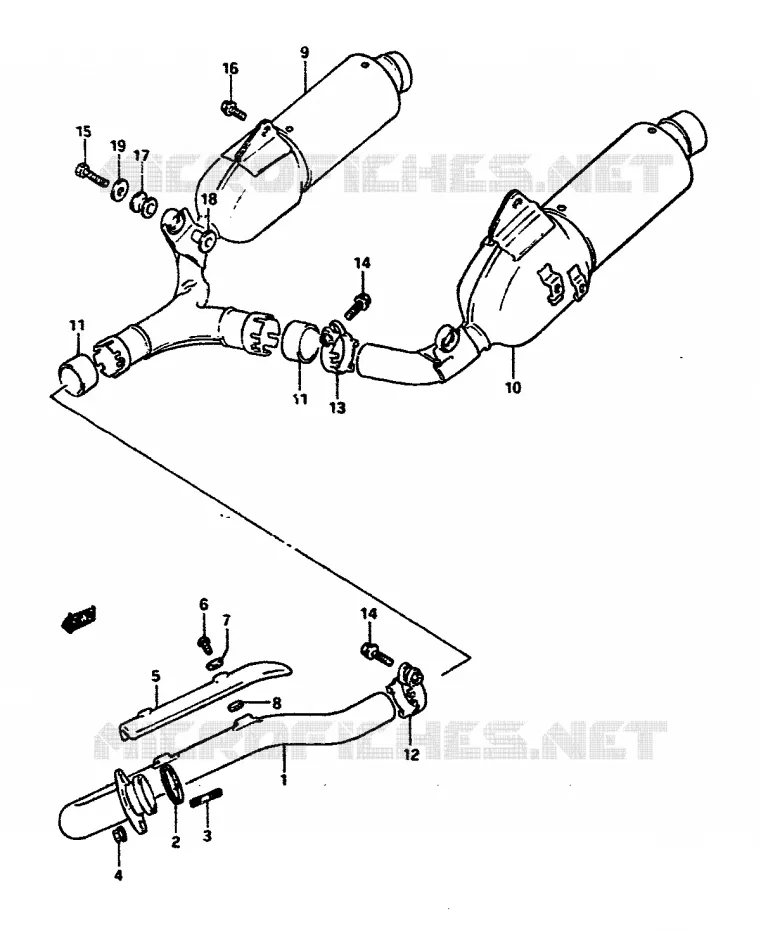 SILENCIEUX Suzuki MOTO 650 DR 1990  DR650RSUL(L/M)