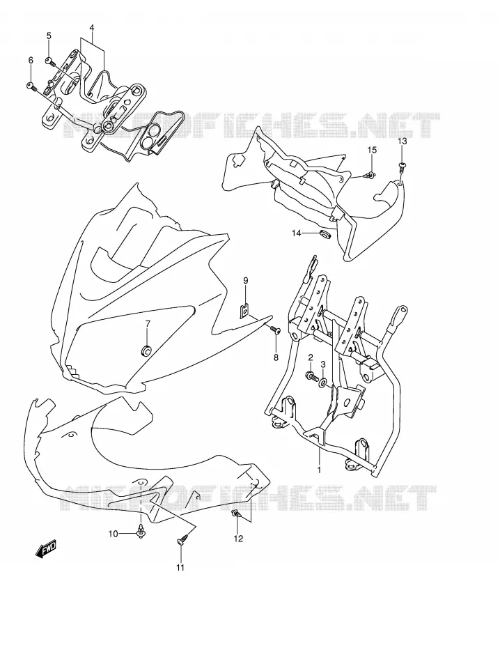 SUPPORT CARENAGE AVANT Suzuki MOTO 650 V-STROM 2006  DL650K6(E2)