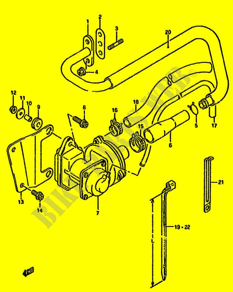 SYSTÈME DE RECYCLAGE GAZ D'ECHAPPEMENT (DR350SHN/SHP E18) pour Suzuki DR 350 1990