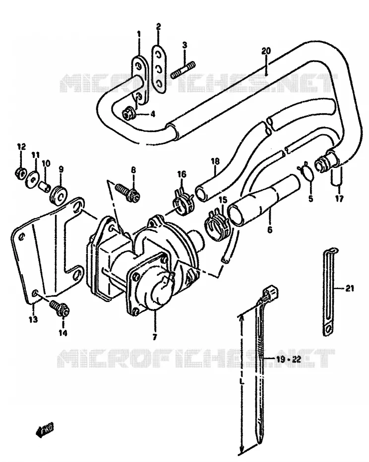 SYSTÈME DE RECYCLAGE GAZ D'ECHAPPEMENT (DR350SHN/SHP E18) Suzuki MOTO 350 DR 1993  DR350SUP(L/M/N/P/R)