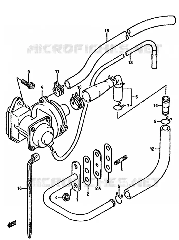 SYSTÈME DE RECYCLAGE GAZ D'ECHAPPEMENT (DR350SL/SM E18) Suzuki MOTO 350 DR 1993  DR350SP(L/M/N/P/R)