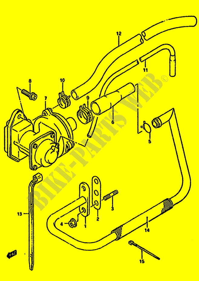 SYSTÈME DE RECYCLAGE GAZ D'ECHAPPEMENT (DR350SR E18,DR350SN/SP/SUP/SR E39) pour Suzuki DR 350 1991