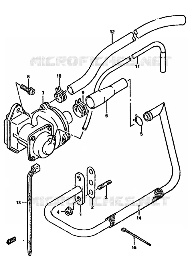 SYSTÈME DE RECYCLAGE GAZ D'ECHAPPEMENT (DR350SR E18,DR350SN/SP/SUP/SR E39) Suzuki MOTO 350 DR 1993  DR350SHP(L/M/N/P/R)