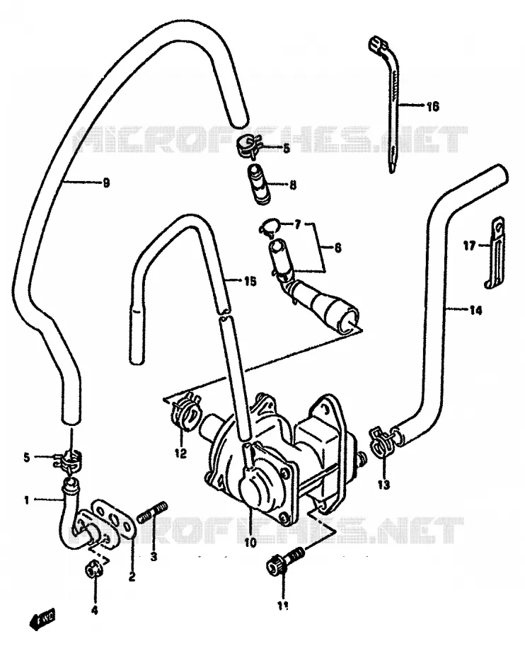 SYSTÈME DE RECYCLAGE GAZ D'ECHAPPEMENT (E18) Suzuki MOTO 650 DR 1993  DR650RUP(N/P/R)