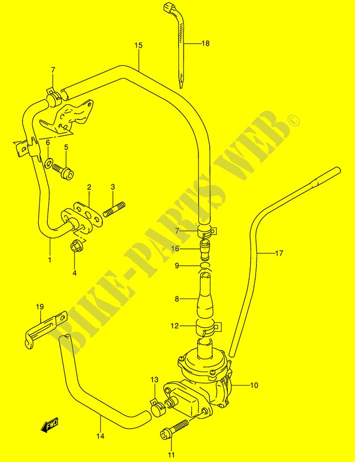 SYSTÈME DE RECYCLAGE GAZ D'ECHAPPEMENT (E18,E39) pour Suzuki DR 650 1992