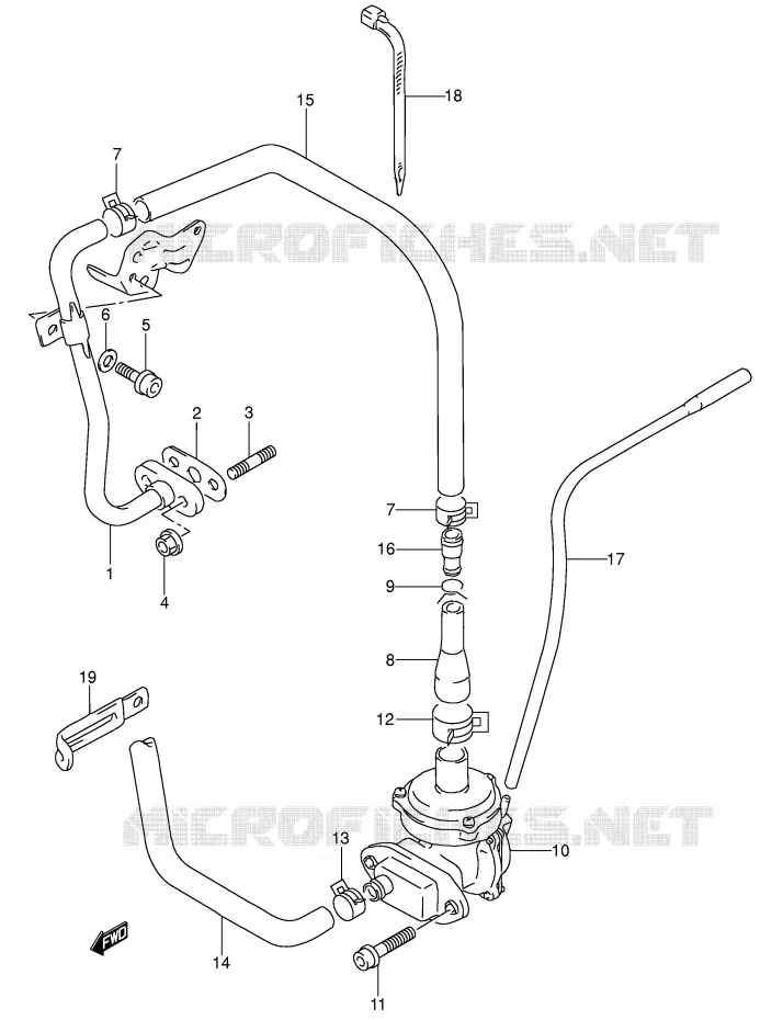 SYSTÈME DE RECYCLAGE GAZ D'ECHAPPEMENT (E18,E39) Suzuki MOTO 650 DR 1995  DR650RSES(E4)