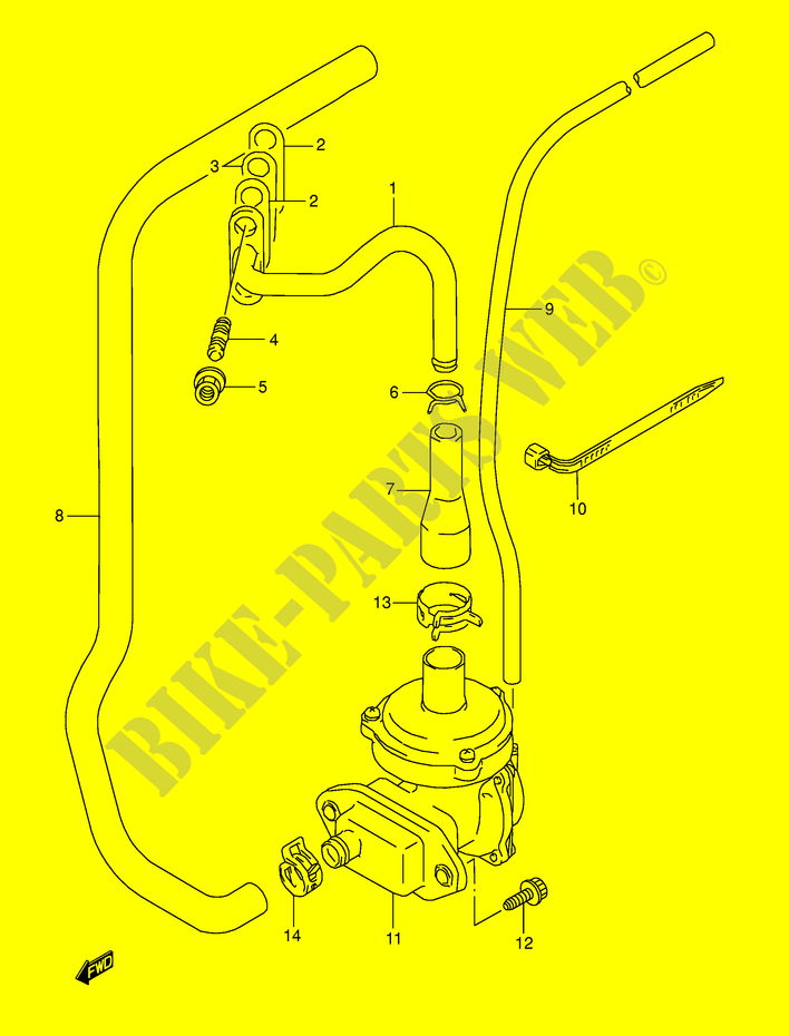 SYSTÈME DE RECYCLAGE GAZ D'ECHAPPEMENT (E18,E39) pour Suzuki DR 800 1993