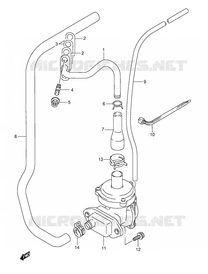 SYSTÈME DE RECYCLAGE GAZ D'ECHAPPEMENT (E18,E39) Suzuki MOTO 800 DR 1995  DR800SUS(E4)